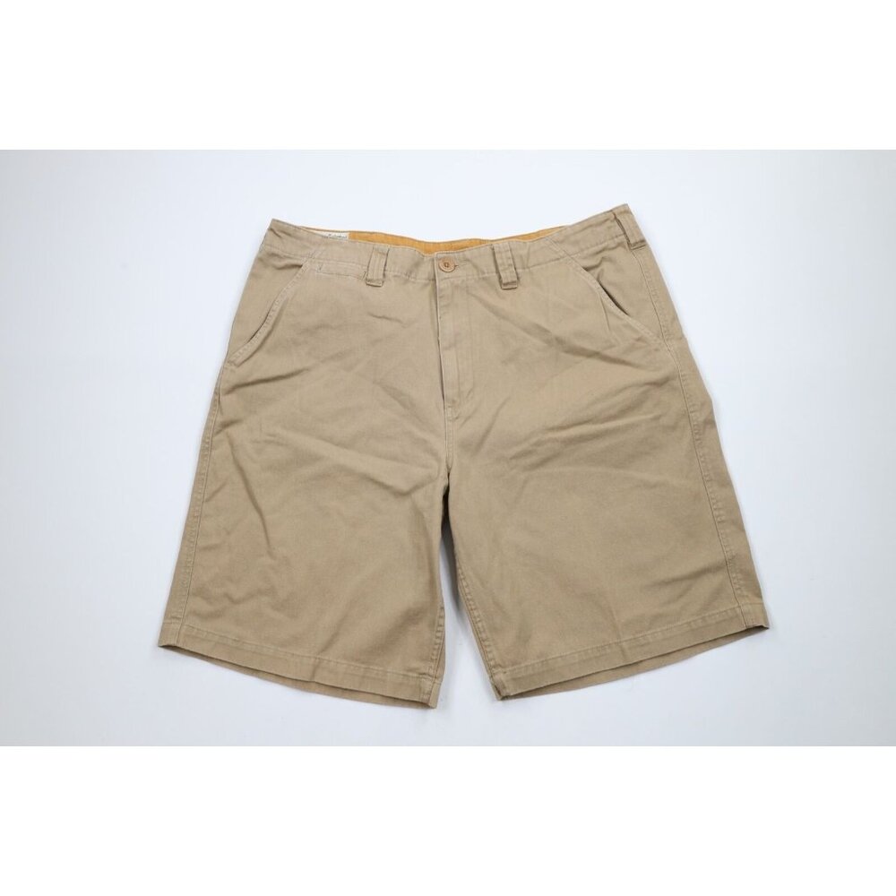 Vintage Timberland Mens 38 Faded Baggy Heavyweight Cotton Twill Shorts Beige